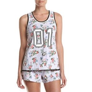 Juniors Zoe & Bella Floral Tank Top & Shorts Pajamas Size XS Med Lar Summer NWT
